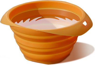 Kurgo Collapse-a-Bowl – faltbarer, zusammenklappbarer Futternapf für Hunde unterwegs – Orange