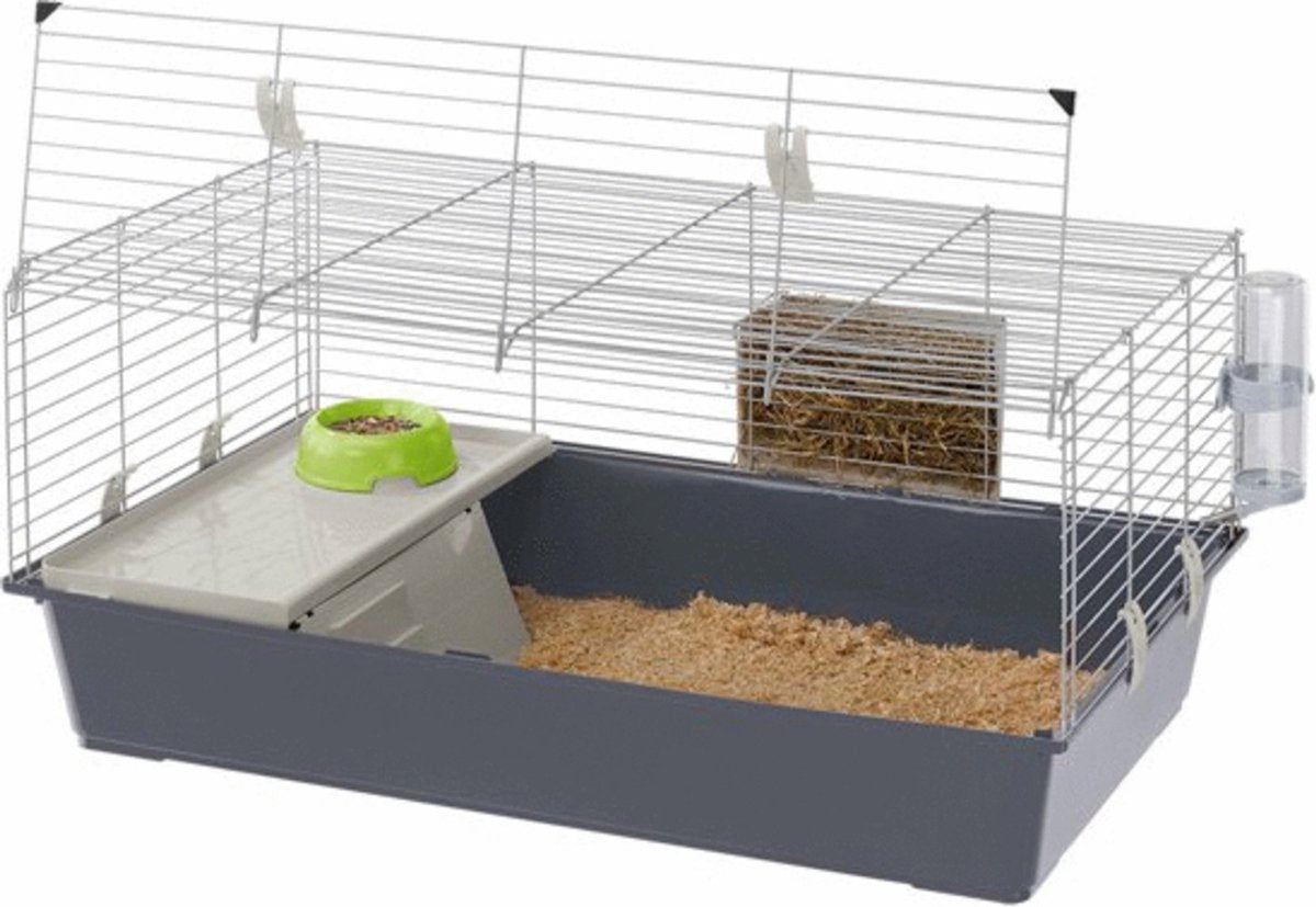 Ferplast Kaninchen 100 – Nagetierkäfig – Grau – 95 x 57 x 46 cm