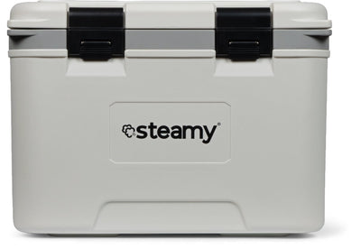 Steamy Marine 21 – mittelgroße Kühlbox inklusive Trennwand und Einlegeschale – 21 Liter – weiß