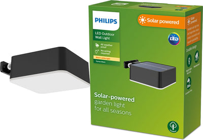 Philips LED Philips Vynce Solar-Wandleuchte quadratisch – schwarz