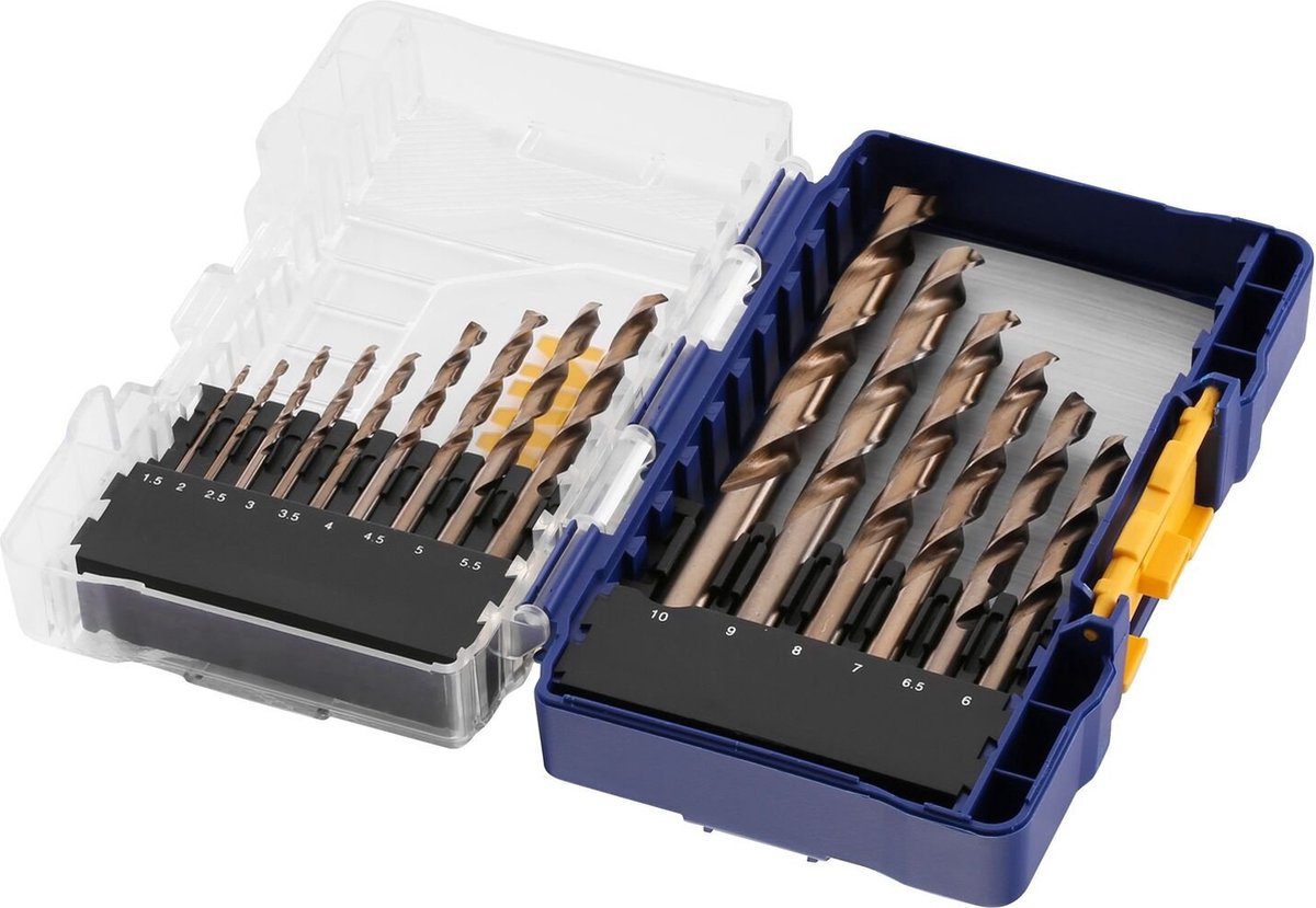 Irwin HSS Pro Kobalt – Metallbohrer-Set – 135° geteilter Punkt – 1,5–10 mm – 15 Stück