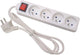 Perel-Steckdosenleiste mit Schalter, 4 Steckdosen mit Erdungsstift (Typ E), Kabel 1,5 m, 3G1,5, Innenbereich, weiß