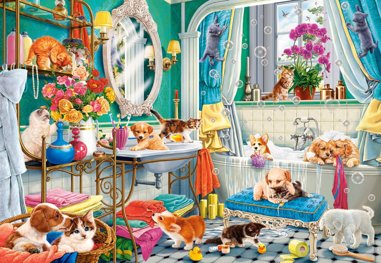 Castorland Puzzle Crazy Pet Bath – Puzzle 1500 Teile.