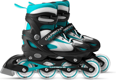 Skids Control-Carbone Inline Skates Skates Semi-Softboat Einstellbare Schwarzgröße 34-37