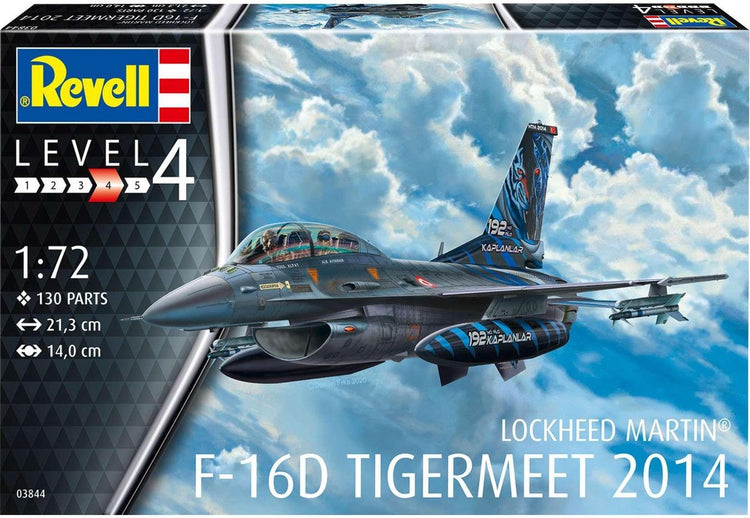 Revell Modellbausatz Militärfahrzeuge – 03844 Lockheed Martin F-16d Tigermeet 2014 Kunststoff – 1:72 – Modellbau