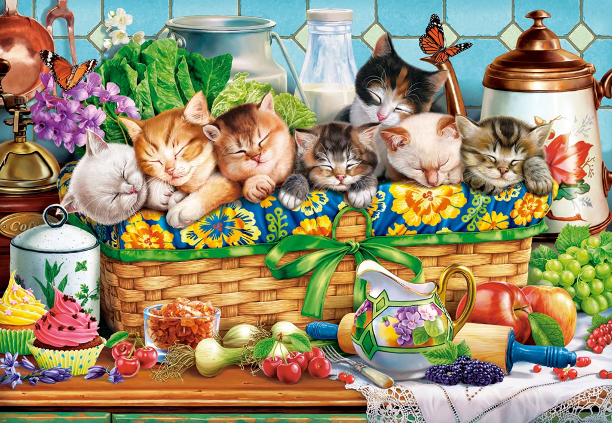 Castorland Puzzle Katzen-Puzzle – 1000 Teile – buntes Spielzeug.