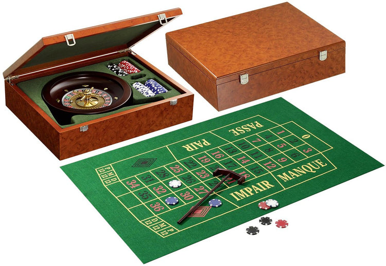 Philos Roulette-Set – mit Metallrad, Filztuch und 100 Chips – ab 6 Jahren