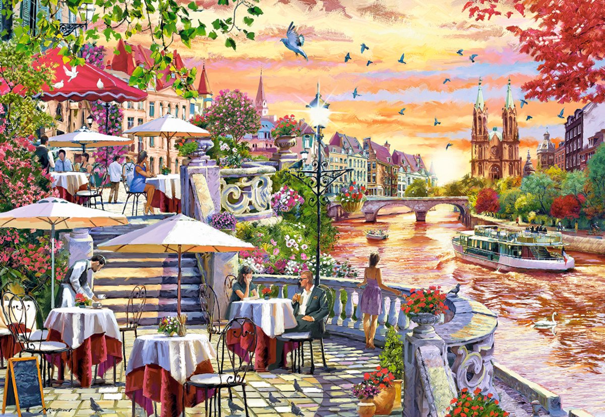 Castorland Puzzle Romantischer Stadtsonnenuntergang – 1000 Teile Puzzle.