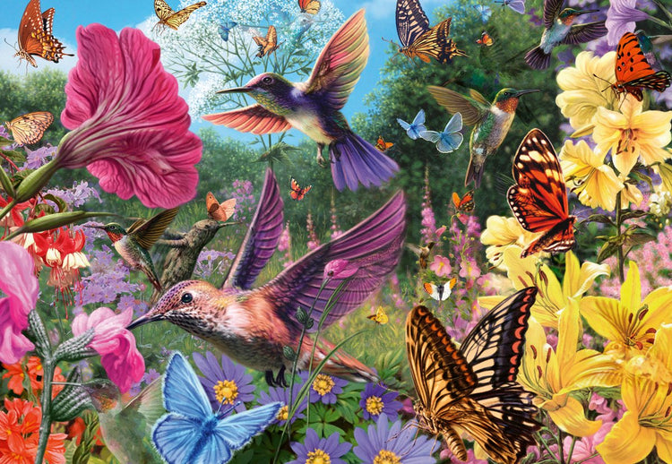 Ravensburger Puzzle Tiere Wellness Kolibris und Schmetterlinge 200 Teile.