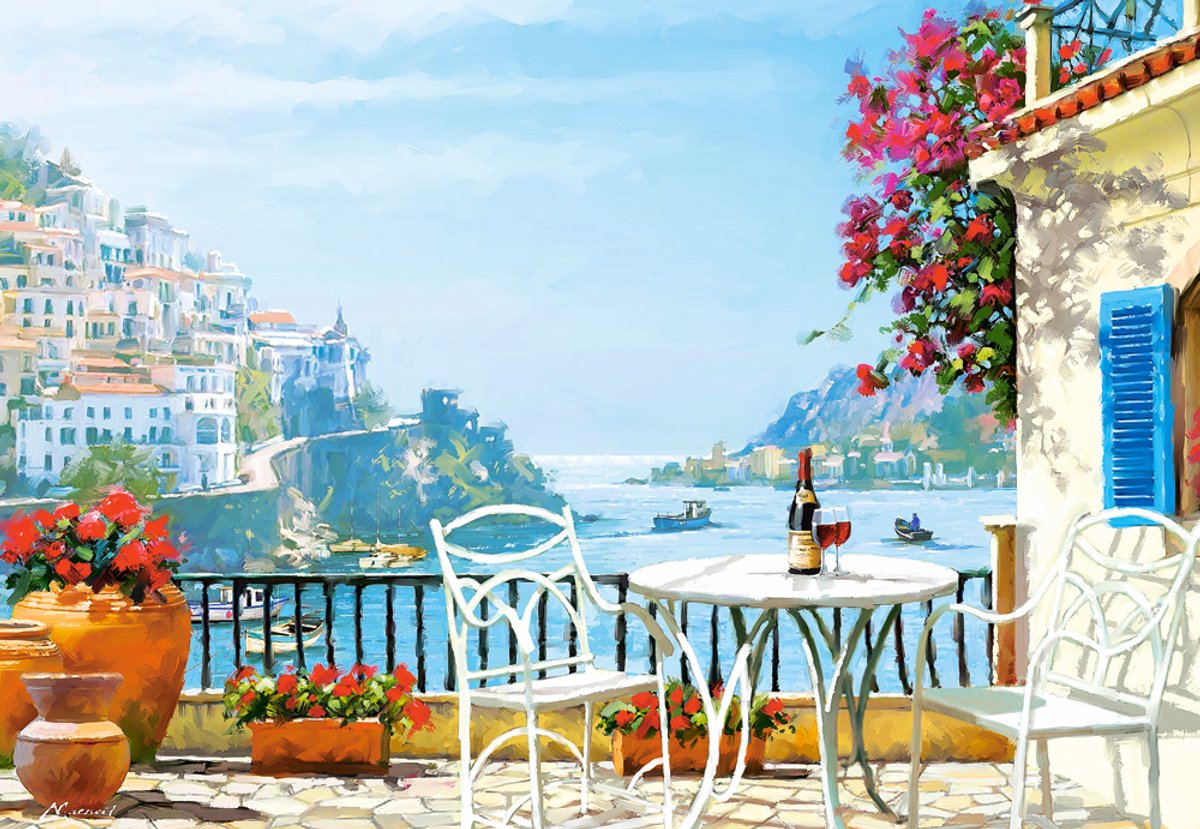 Castorland Puzzle Mediterraner Wein für zwei – 1000 Teile Puzzle.