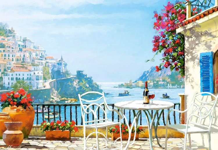 Castorland Puzzle Mediterraner Wein für zwei – 1000 Teile Puzzle.