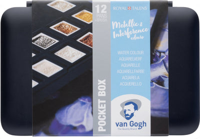 Van Gogh Aquarellfarben-Taschenbox, Spezialfarben mit 12 Farben in halben Näpfchen