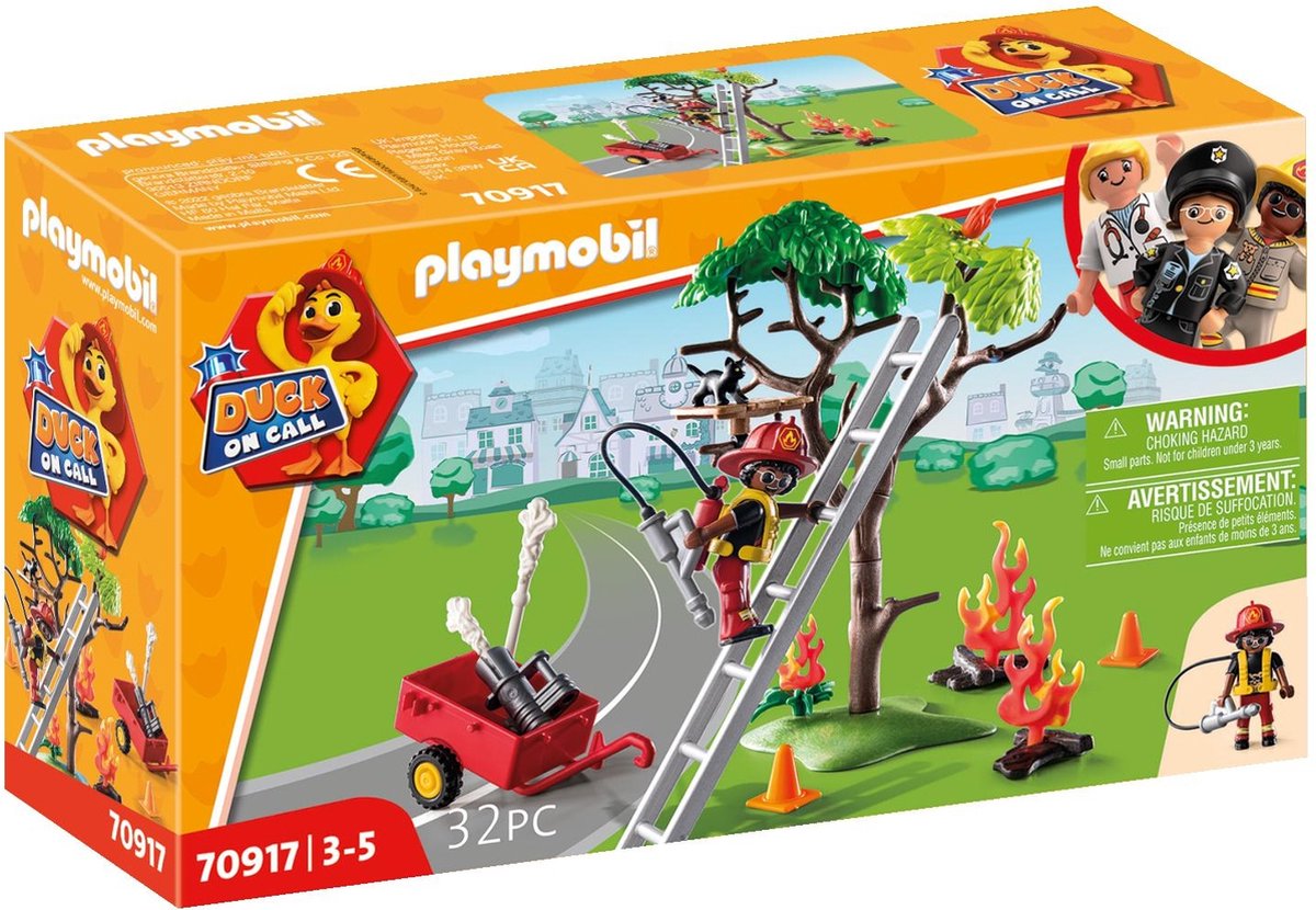Playmobil-Ente auf Abruf – Feuerwehr-Action. Rette die Katze! - 70917