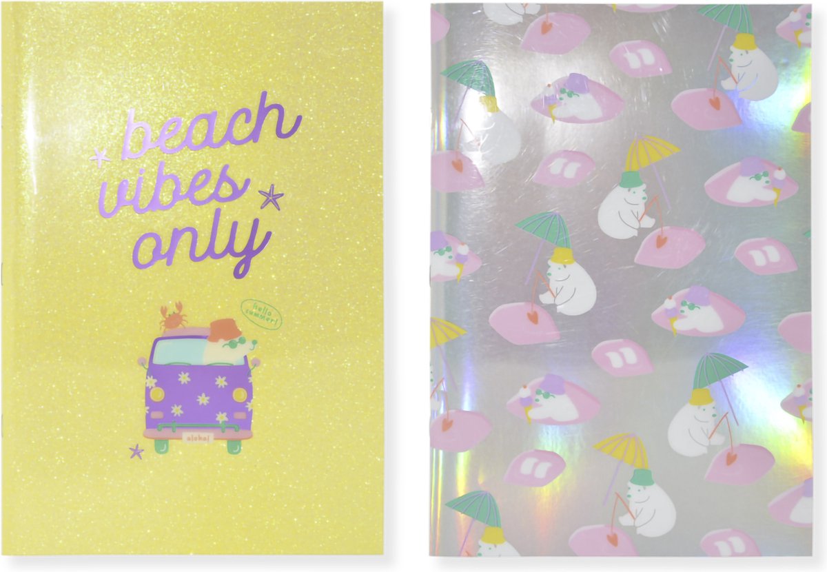 Kangaro-Notizbuch – Beach Happy – A4 – liniert – 2 Stück – PP-Einband – k-pm310009