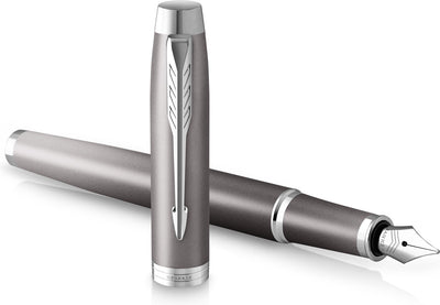 Parker, ich schreibe Rituals Füllfederhalter | graues Finish mit Farbverlauf und Chromdetails | feiner Punkt | blaue Tinte | mit Geschenkbox