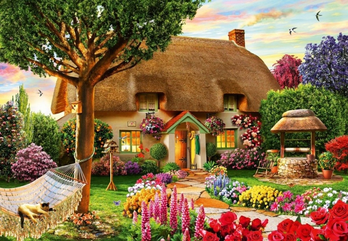 Bluebird Puzzle Reetdachhaus – 1000 Teile Erwachsene.