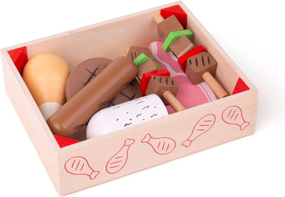 Bigjigs Holzkiste mit Fleischprodukten, 9 DLG.