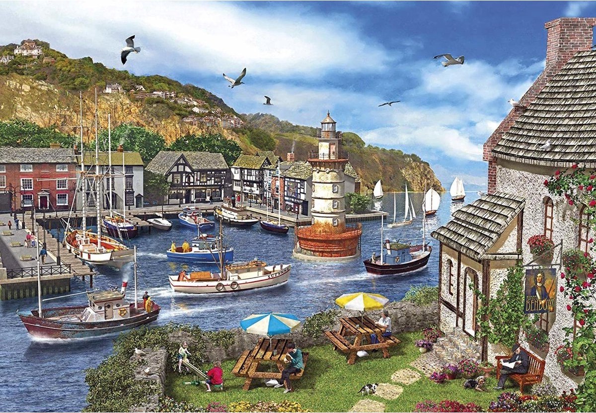 Gibsons – Lighthouse Bay (von Dominic Davison) – 1000 Teile 68×49cm (B×H) – Puzzle für Erwachsene