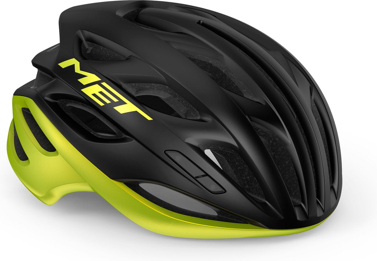 Mit Estro Mips Fahrradhelm Herren Damen – Rennradhelm Erwachsene – Größe M (56–58 cm) – Schwarz Limettengelb Allic Matt Glänzend