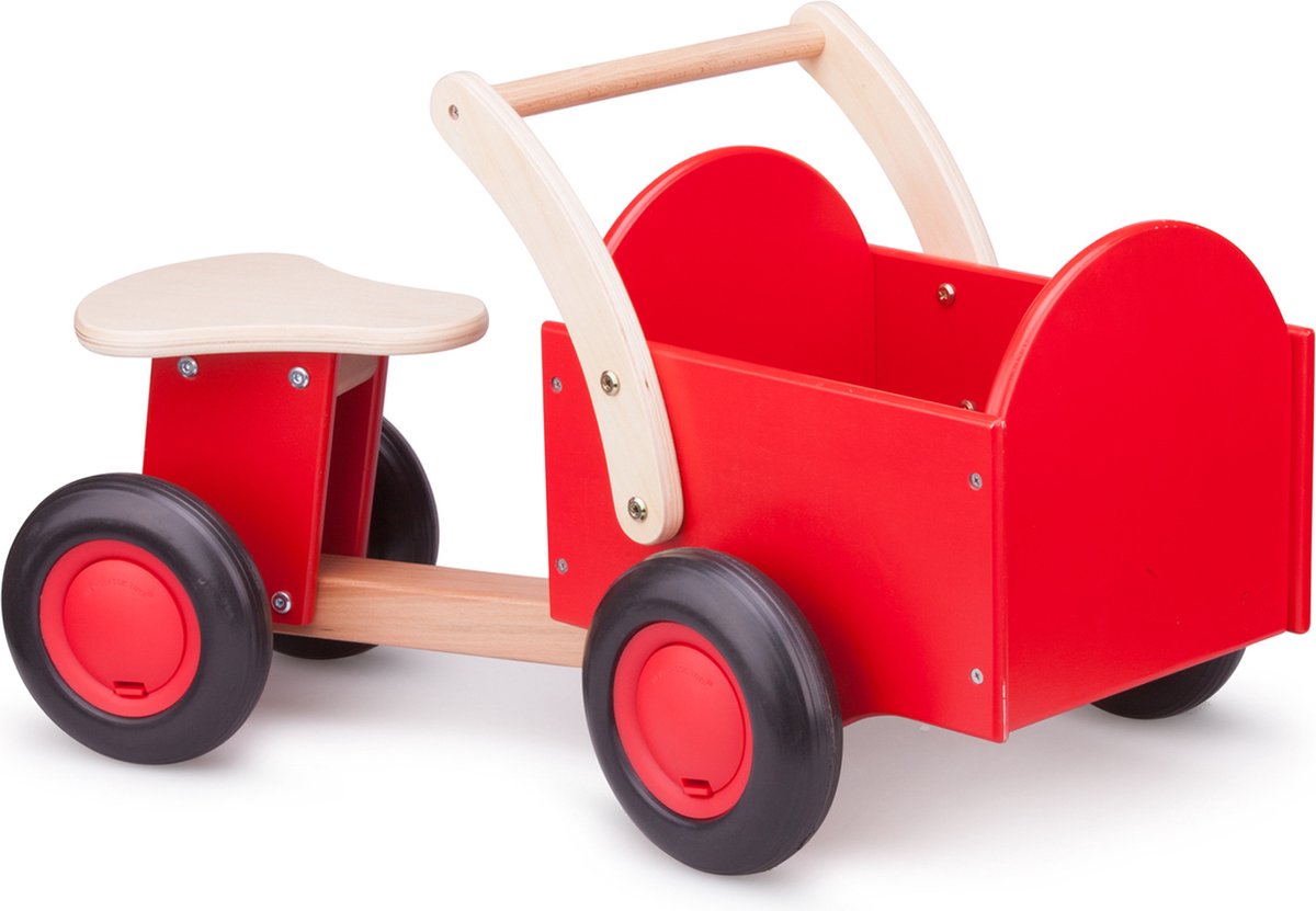 New Classic Toys® Lastenfahrrad aus Holz – Road Star – Rot – Sattelhöhe beträgt 24 Zentimeter