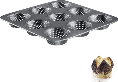 Westmark Brötchenbackform, für 9 Brötchen, je ø 8,5 cm, Stahl, Antihaftbeschichtung, Anthrazit, 32732260