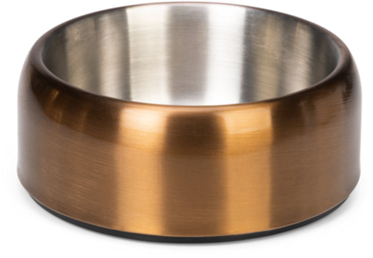 Designed by Lotte Noar Hundefutternapf – Futternapf Trinknapf – spülmaschinenfest – rutschfest – Edelstahl – Bronze – 940 ml