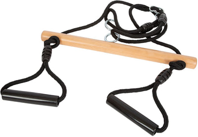 Kleiner Fußholz -Trapezschwung mit Gymnastringen schwarze Linie