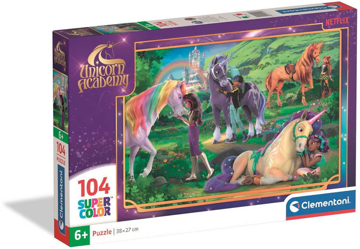Clementoni Puzzle Einhorn-Akademie – 104 Teile.