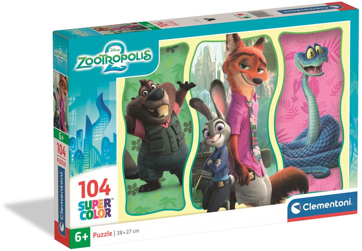 Clementoni - Puzzle - 104 Teile - Disney Zootropolis 2 - Super - ab 6 Jahren