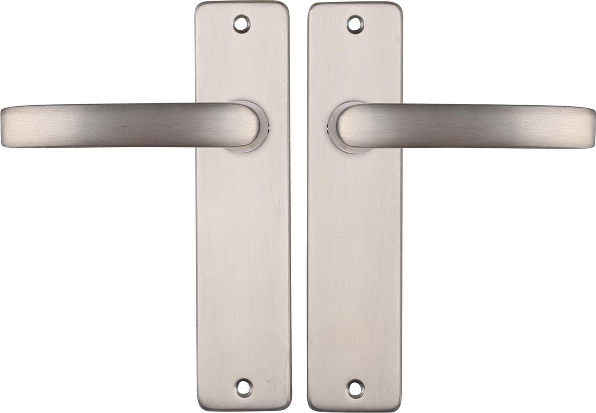 Starx Türgriff Silber - Edelstahloptik - Türbeschläge - Türgriff mit Schild - Jalousie - Türgriffblock - 43 x 180 x ã˜ 18 mm