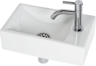 Plieger Austin Springbrunnen-Set – WC-Springbrunnen-Set – Springbrunnen-Set rechts – weiße Keramik – inkl. Brunnenhahn und Siphon