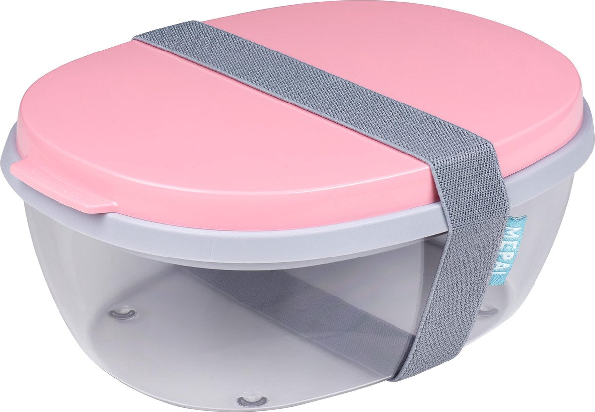 Mepal Ellipse Salatbox – mit Minibox – Nordic Pink
