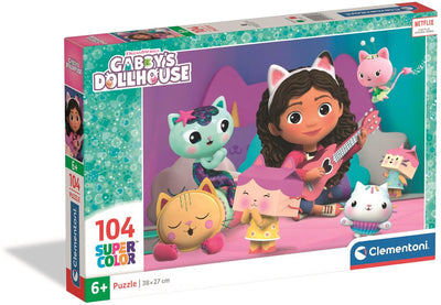 Clementoni – Kinderpuzzle – 104 Teile – Gabbys Puppenhaus – fröhliche Farben und Charaktere – ab 6 Jahren