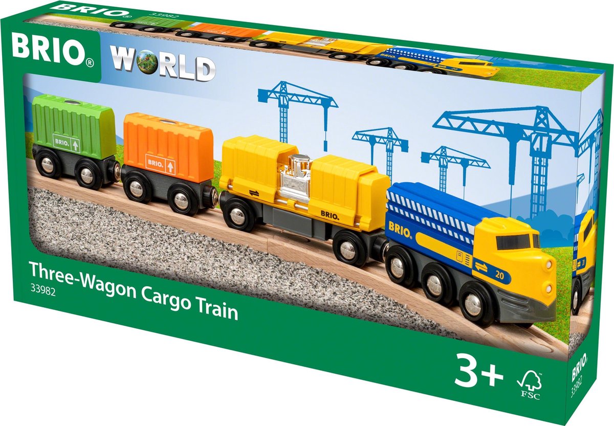 Brio-Güterzug mit drei Waggons - 33982
