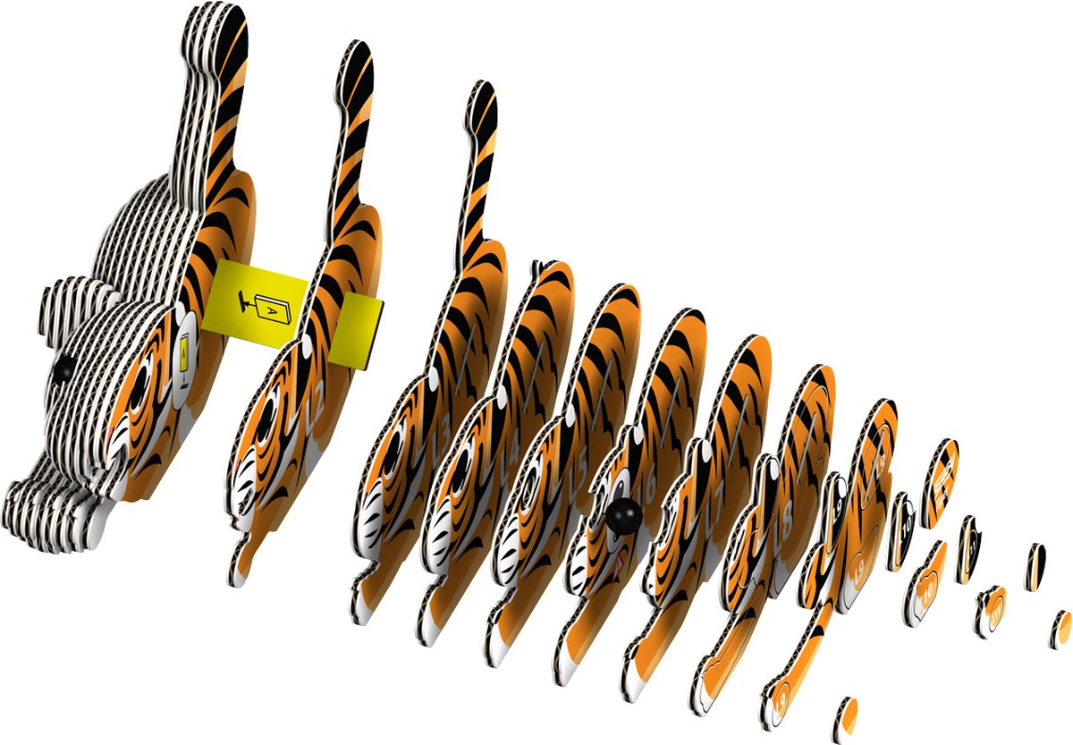 Eugy 3D-Puzzle – Tiger – wilde Tiere – nachhaltig – alle sammeln – 6 Jahre
