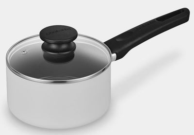 Brabantia Indu+ Kochtopf mit Deckel - ø 16 cm - Kochtopf - Keramik-Antihaftbeschichtung - Glasdeckel - induktionsgeeignet - 100 % PFAS-frei - spülmaschinenfest - Schwarz