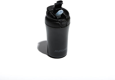 Muitomas Thermoflasche – doppelt isolierter Liner – 350 ml – Verschlussverschluss – 12 Stunden heiße oder 24 Stunden kalte Getränke – schwarz