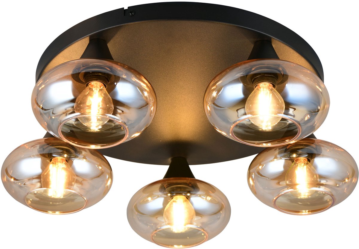 Rl lebe dein Licht Reality Divina - Deckenleuchte - Bernstein - exkl. 5x e14 4w - Deckenmontage