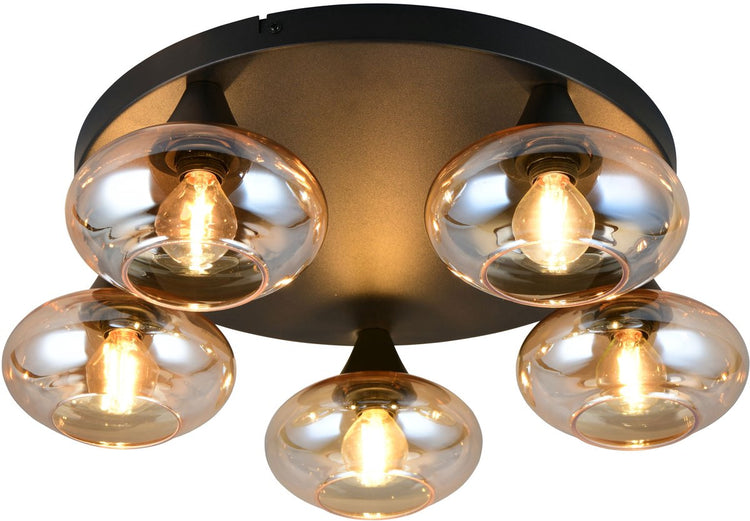 Rl lebe dein Licht Reality Divina - Deckenleuchte - Bernstein - exkl. 5x e14 4w - Deckenmontage