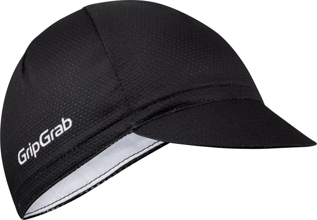 Gripgrab – leichte Sommer-Radkappe, Mesh-Radkappe, Retro-Radkappe, UV-Schutz, Helmkappe – Schwarz – Unisex – Größe M L (57–63 cm)
