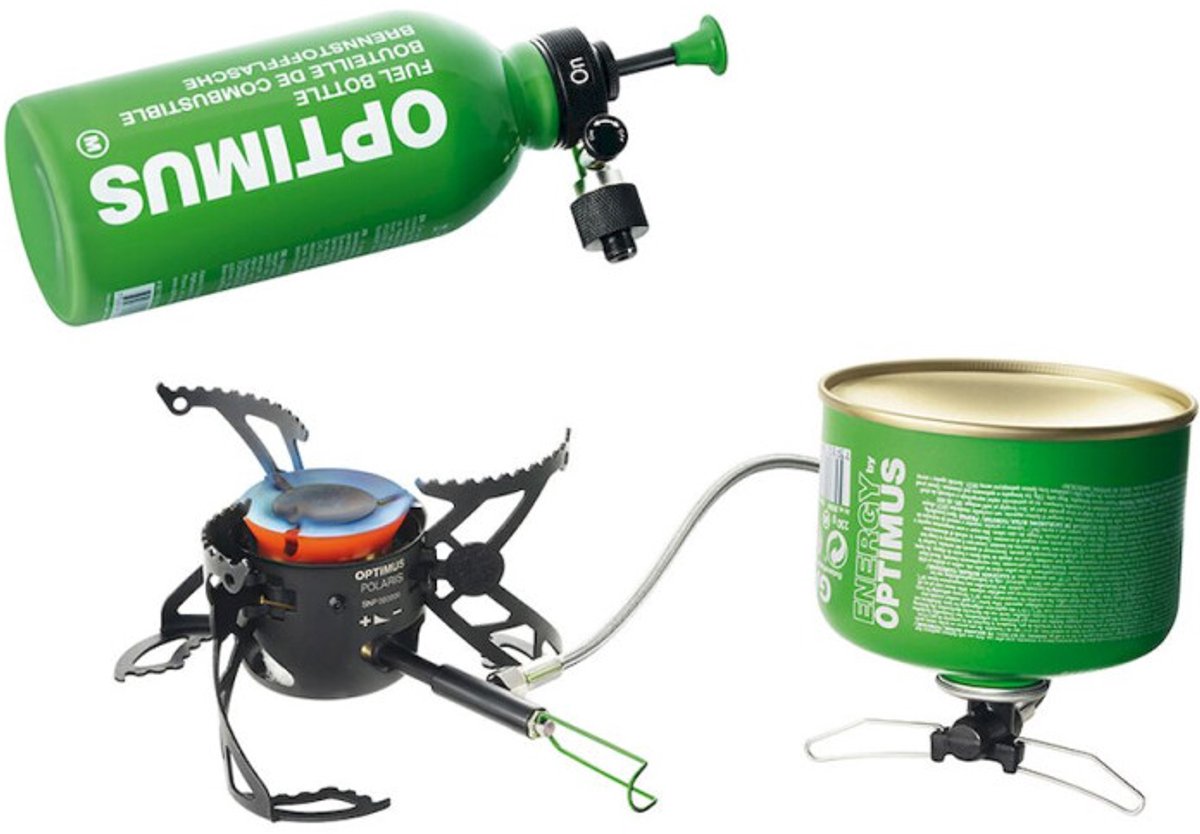 Optimus und Optimus Polaris OptiFuel – Benzin-Gasbrenner – Edelstahl – Schwarz
