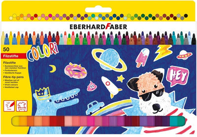 Eberhard Faber Filzstifte – farbig – 50 Stück – sortiert – ef-551150