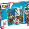 Clementoni Jigsaw Puzzle Super Color Square Sonic, 3x48st.
