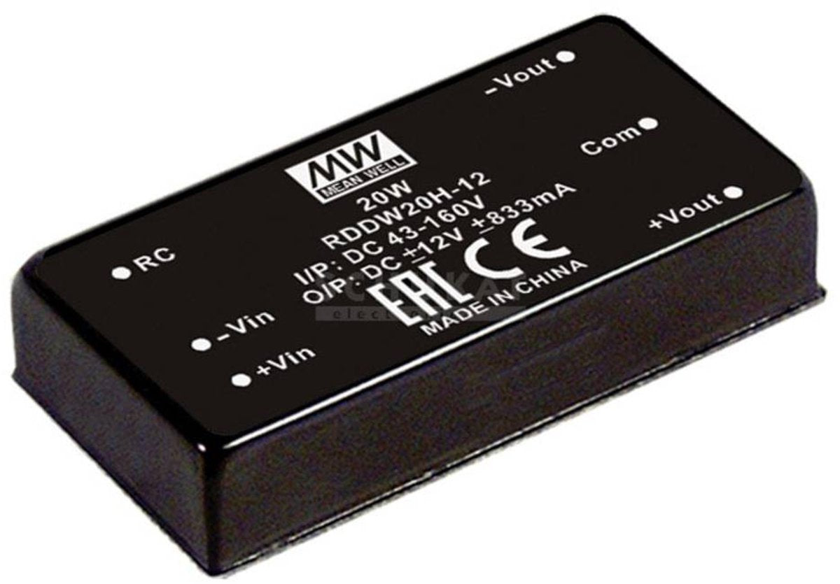 MW Mean Well RDDW20F-15 DC DC Konverter 666 MA 20 W Anzahl Ausgänge: 2 x Inhalt 1 Stück(e)