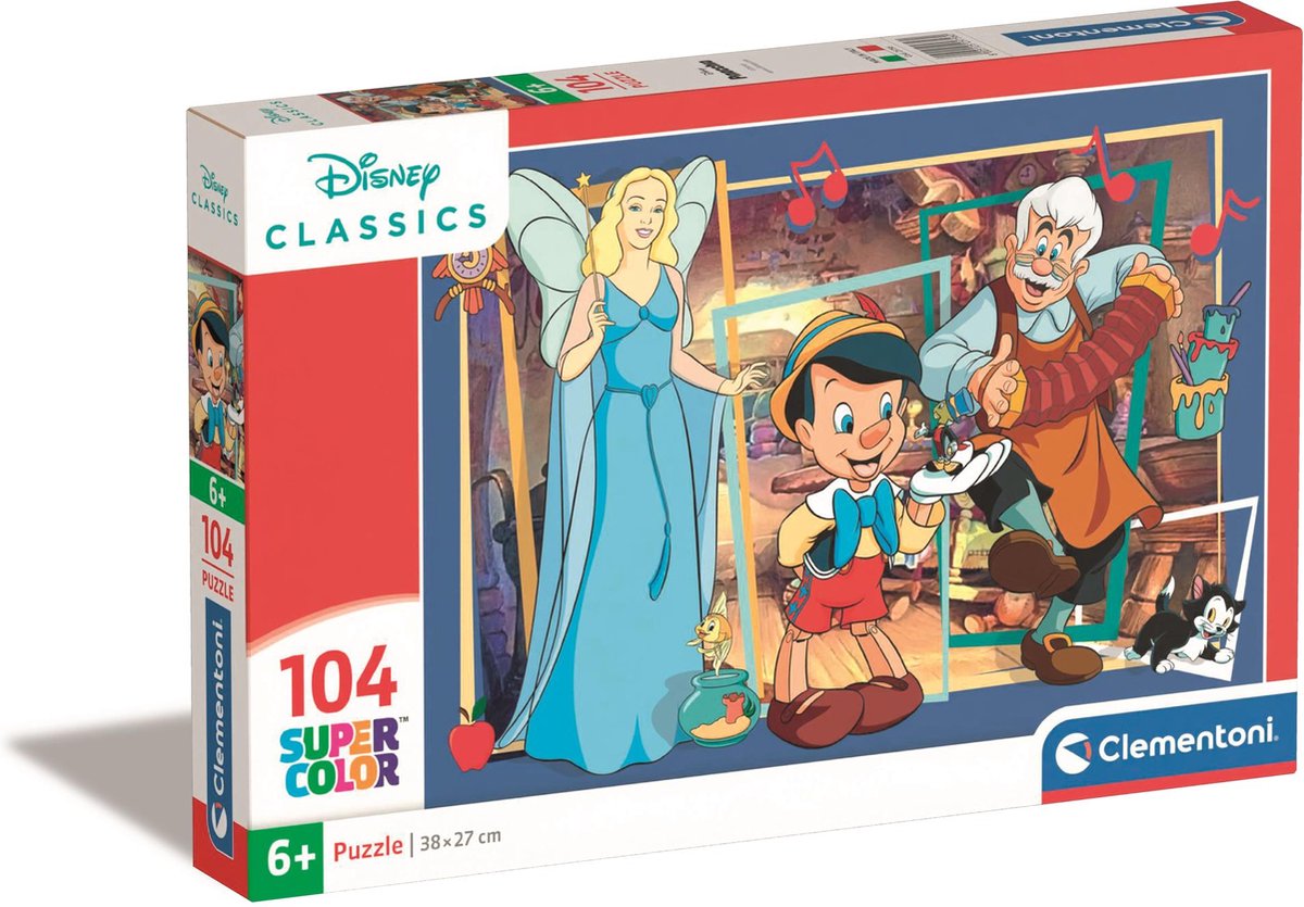 Clementoni - Kinderpuzzle - 104 Teile - Pinocchio - Puzzle ab 6 Jahren
