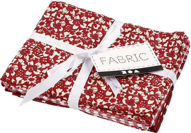 Patchwork Fabric Red 45x55cm, 4st.