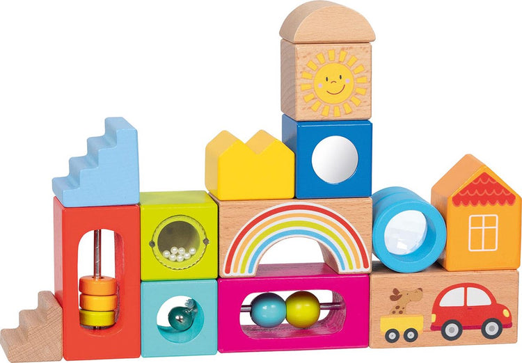 Goki Bausteine – Erkundung – 14 Teile – Holz und Metall – 1 Jahr