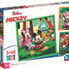 Clementoni Jigsaw Puzzle Super Color Square Mickey und Freunde, 3x48st.