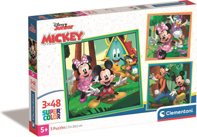 Clementoni Jigsaw Puzzle Super Color Square Mickey und Freunde, 3x48st.