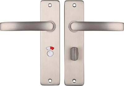 Starx Türgriff Silber - Edelstahloptik - Türbeschläge - Türschild mit WC-Schloss (WC57 - 5) - Türgriffblock